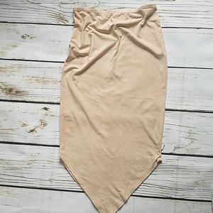 Suede Like Skirt M Tan
